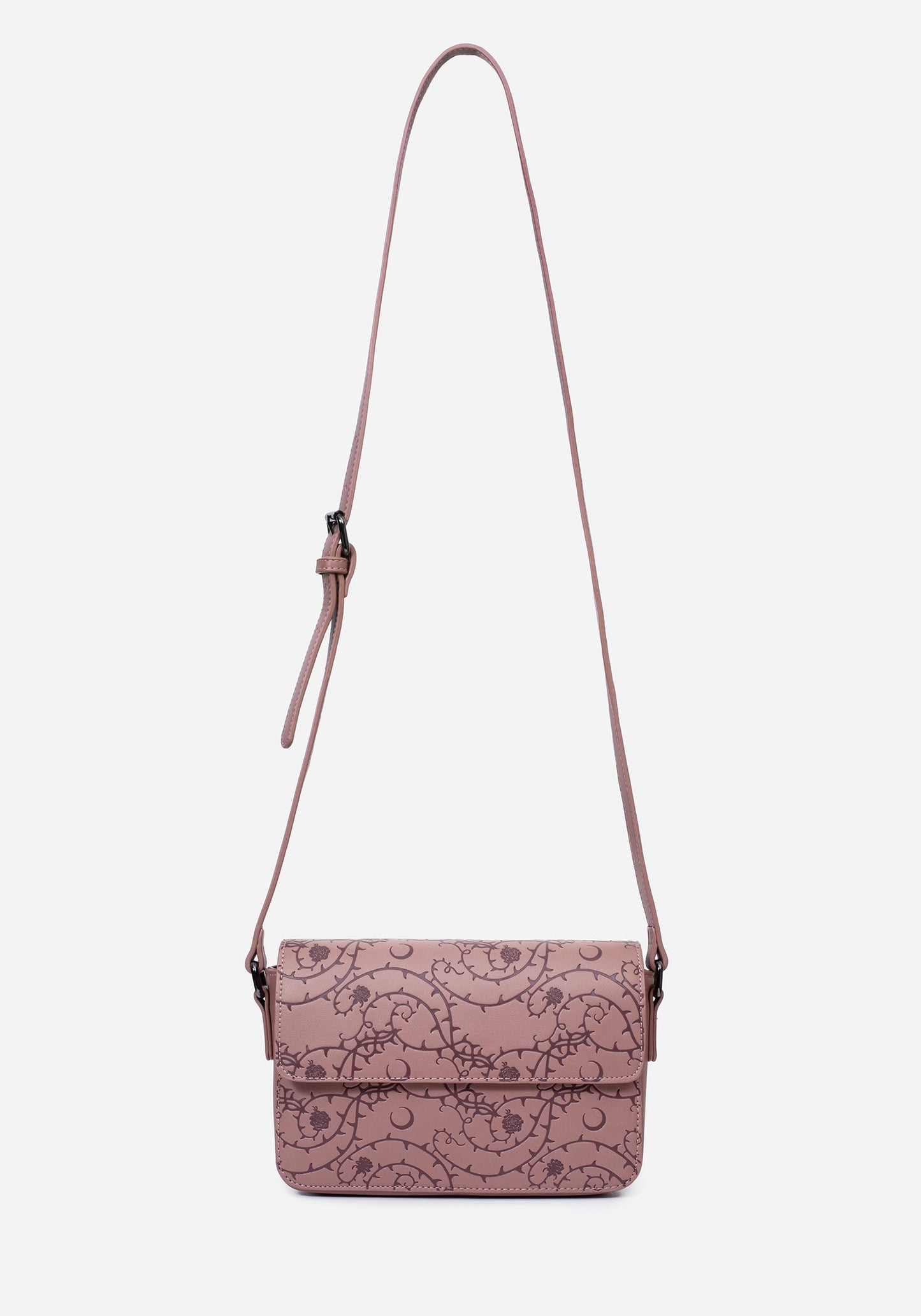 Rosethorn Floral Debossed Crossbody Bag