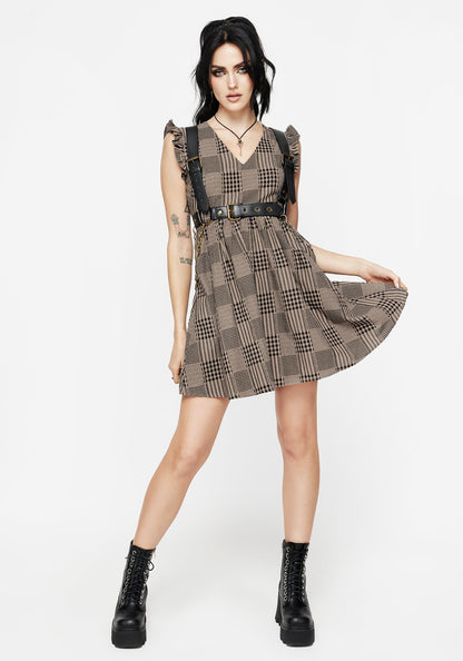 Mabel Check Mini Skater Dress