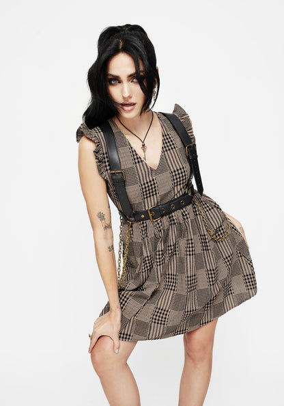 Mabel Check Mini Skater Dress