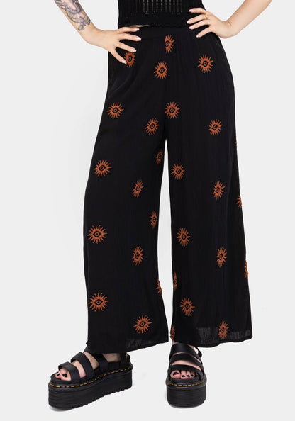 Solstice Embroidered Wide Leg Culotte