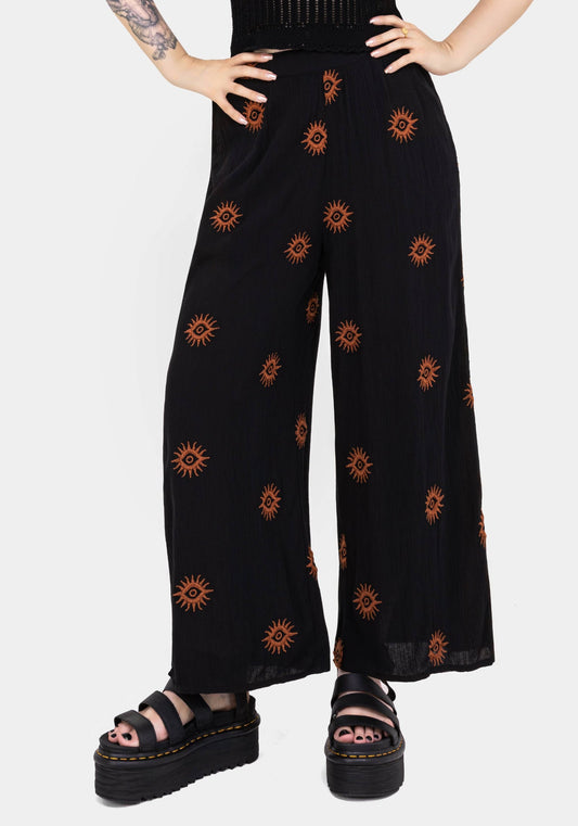 Solstice Embroidered Wide Leg Culotte