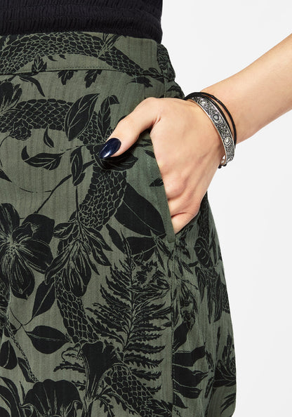 Bashe Cotton Soft Tapered Trousers - Green