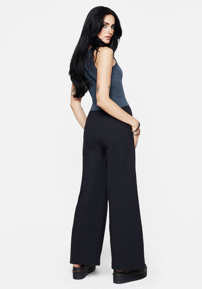 Rian Seersucker Straight Leg Trousers