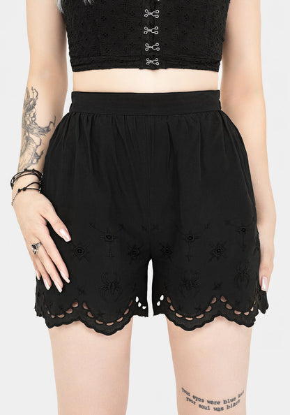 Synthweb Cotton Broderie Hem Shorts