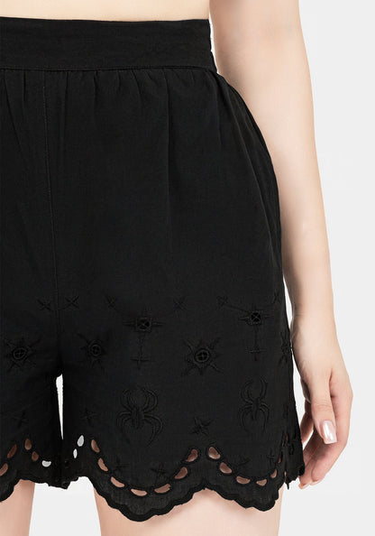 Synthweb Cotton Broderie Hem Shorts