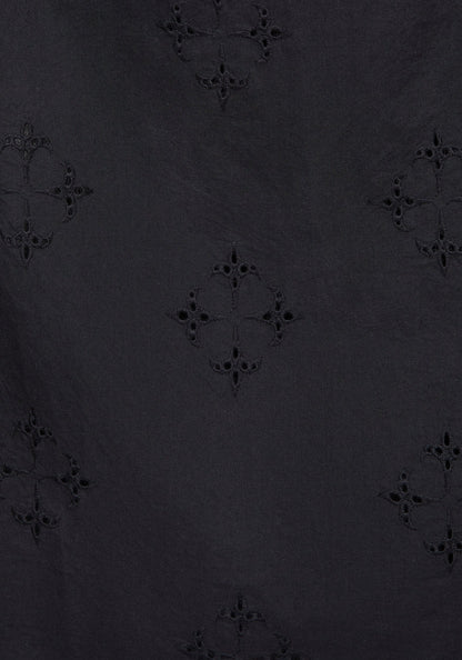 Crux Broiderie Cotton Button Up Midi Skirt