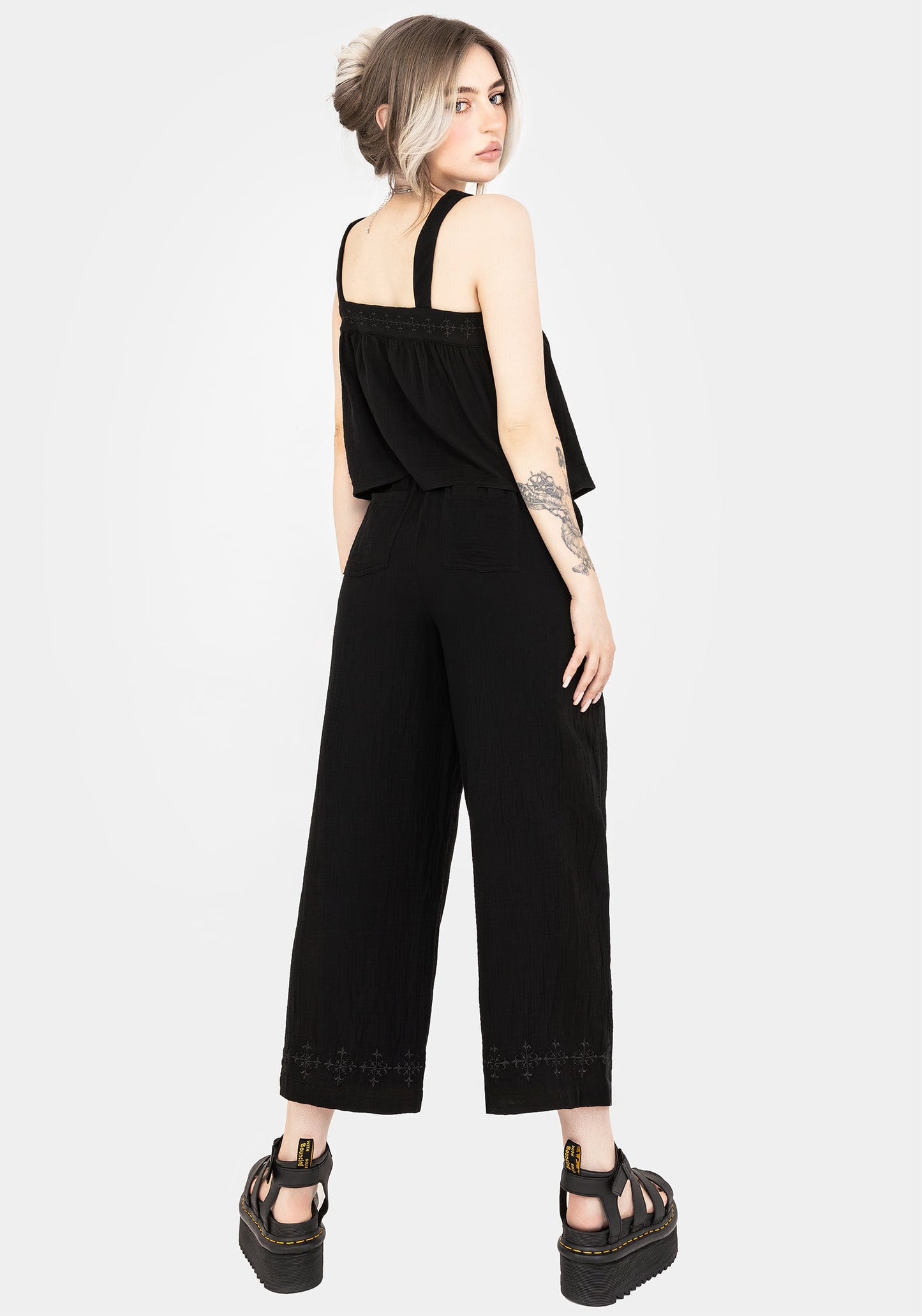 Damara Embroidered Cotton Culottes