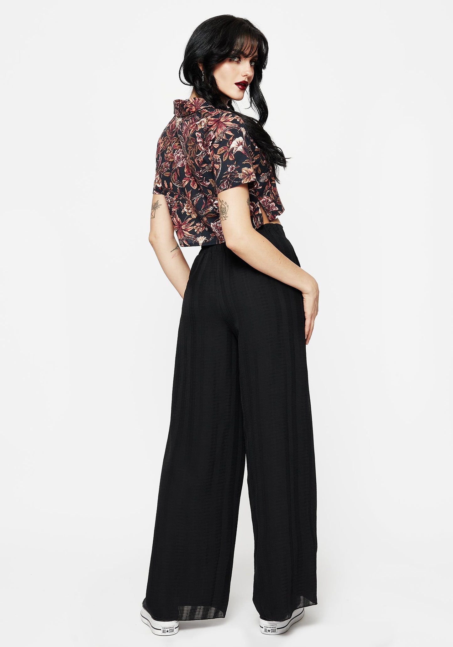 Tabitha Wide Leg Check Trousers
