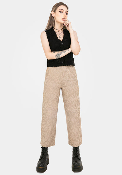 Suma Cotton Textured Pull On Tapered Trouser