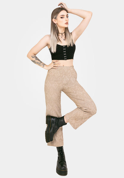 Suma Cotton Textured Pull On Tapered Trouser