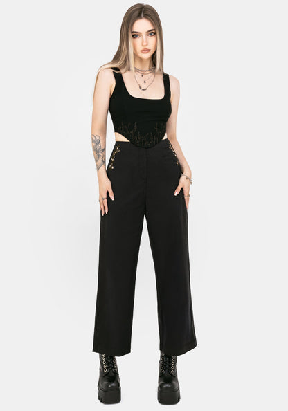 Harmony Embroidered Cropped Trouser