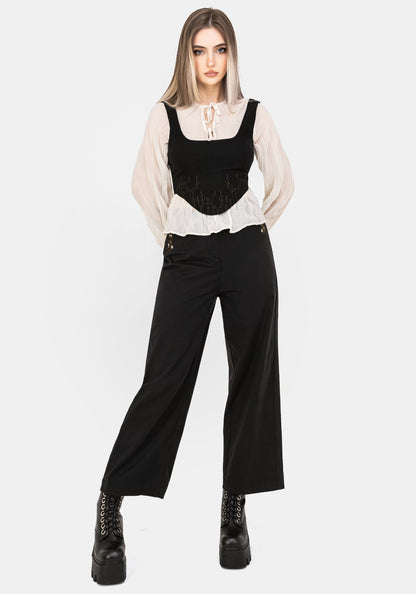 Harmony Embroidered Cropped Trouser
