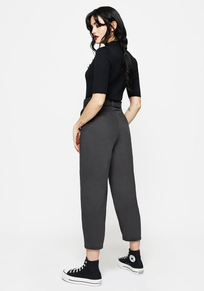 Pinhead Embroidered Belted Balloon Leg Trousers