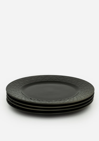 Crux Debossed Ombre Dinner Plate (4 Piece Set)
