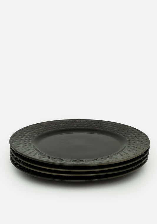 Crux Debossed Ombre Dinner Plate (4 Piece Set)