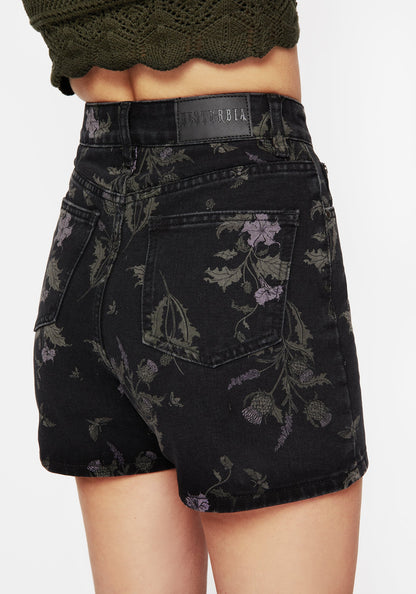 Thistle Floral Print Denim Shorts