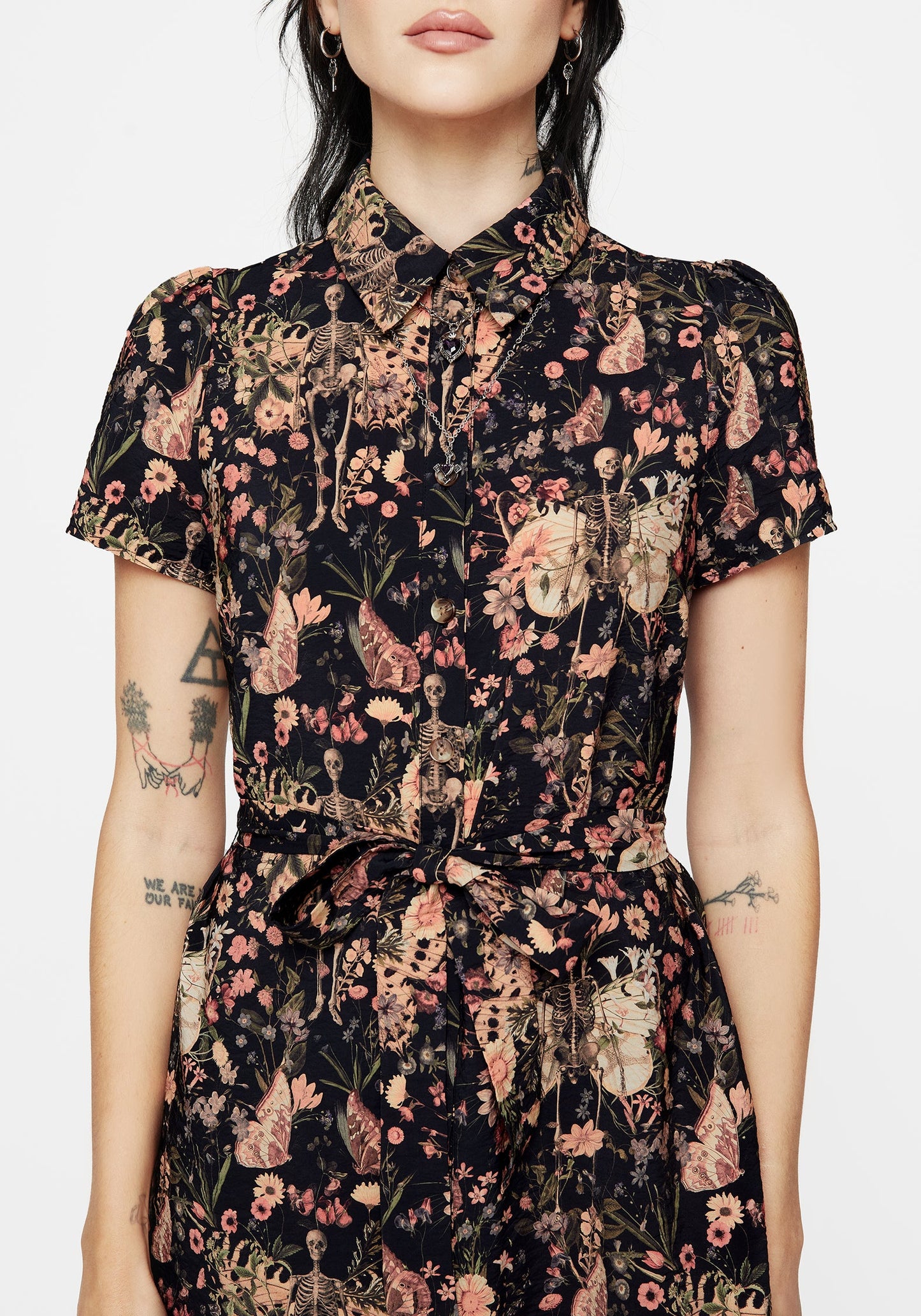 Pixie Floral Print Mini Shirt Dress