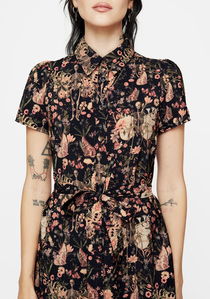 Pixie Floral Print Mini Shirt Dress
