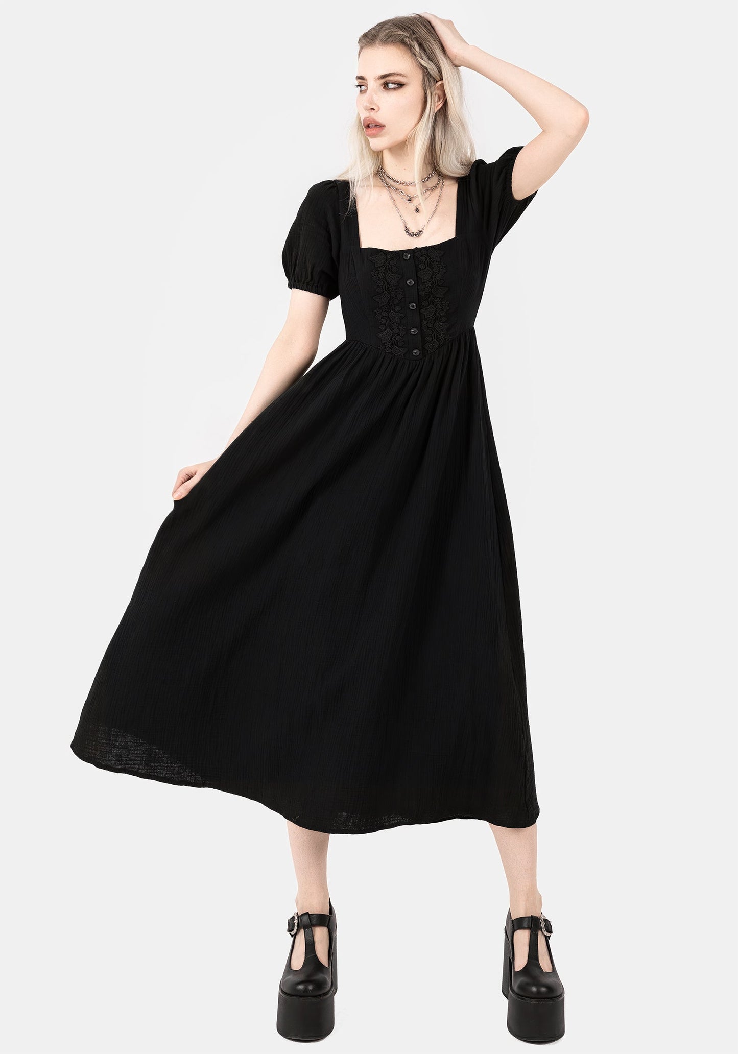 Alder Cotton Detail Midaxi Dress