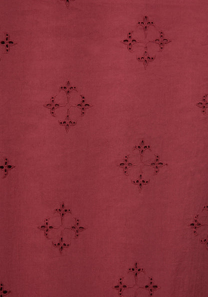 Crux Broderie Cotton V-Neck Frill Maxi Dress