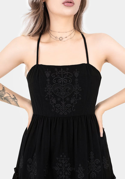 Cordata Embroidered Cami Mini Smock Dress