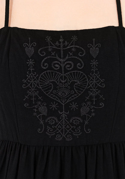 Cordata Embroidered Cami Mini Smock Dress