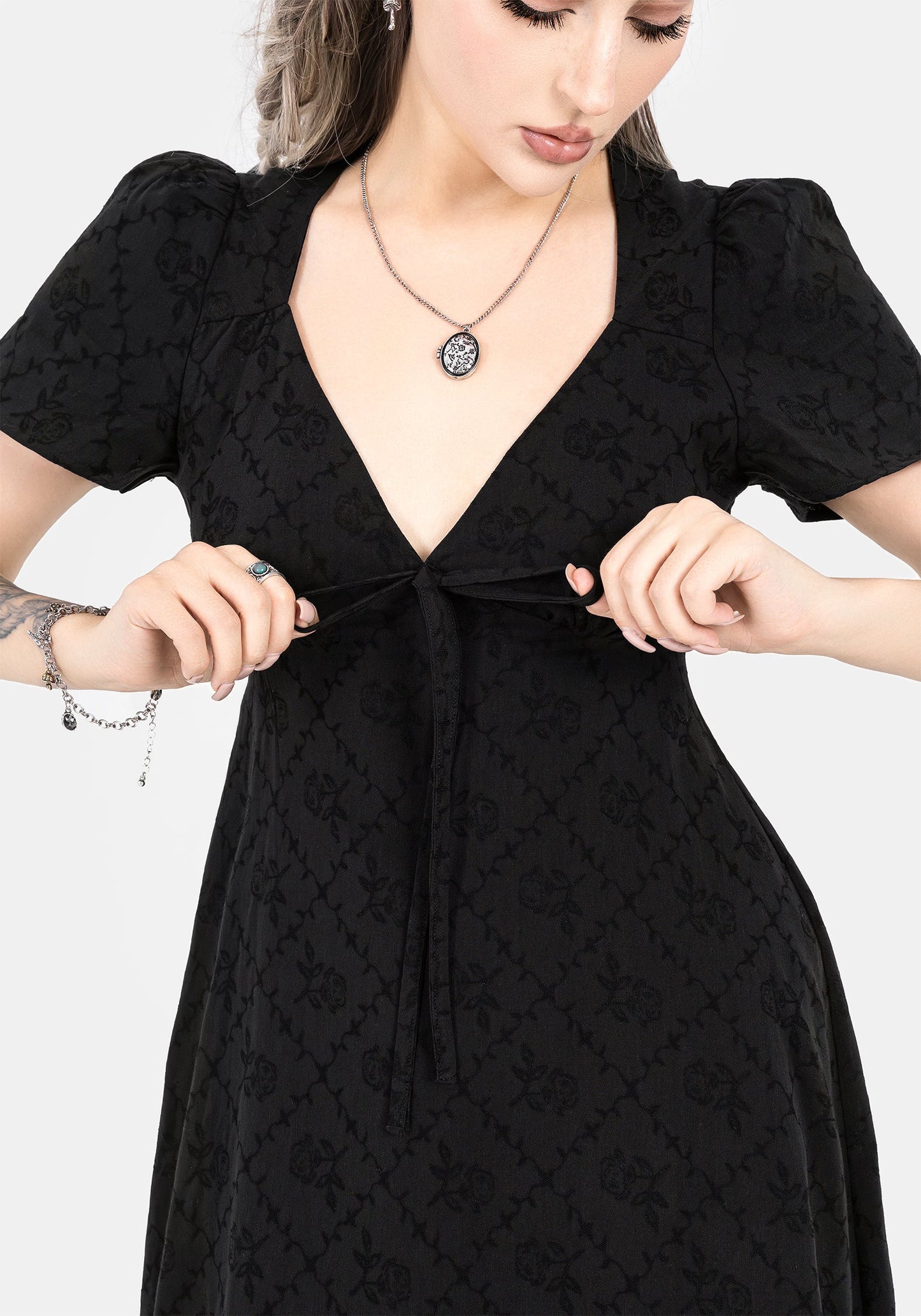 Polgara Floral Jacquard Midaxi Dress