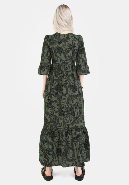 Bashe Cotton Maxi Over Dress - Green