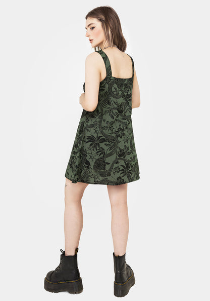 Bashe Cotton Mini Sun Dress - Green