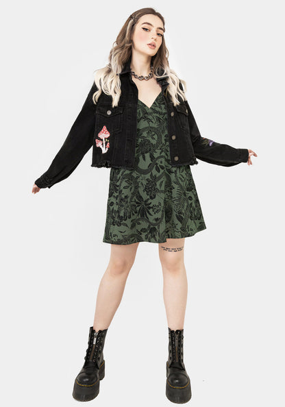 Bashe Cotton Mini Sun Dress - Green