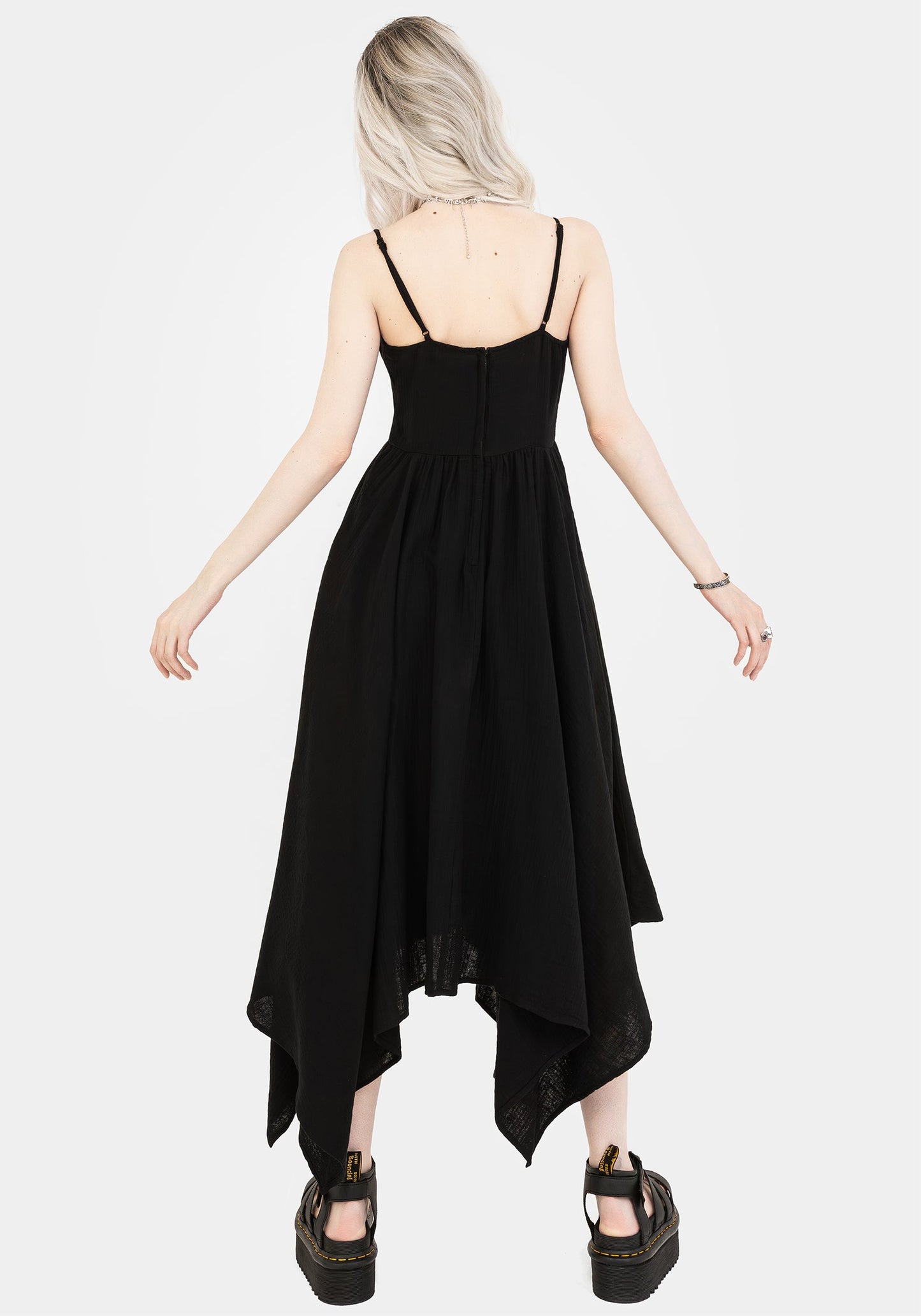 Damara Embroidered Cotton Hanky Hem Midaxi Dress