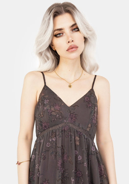 Arnora Chiffon Lace Insert Cami Midaxi Dress
