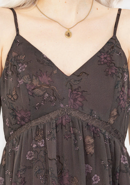 Arnora Chiffon Lace Insert Cami Midaxi Dress