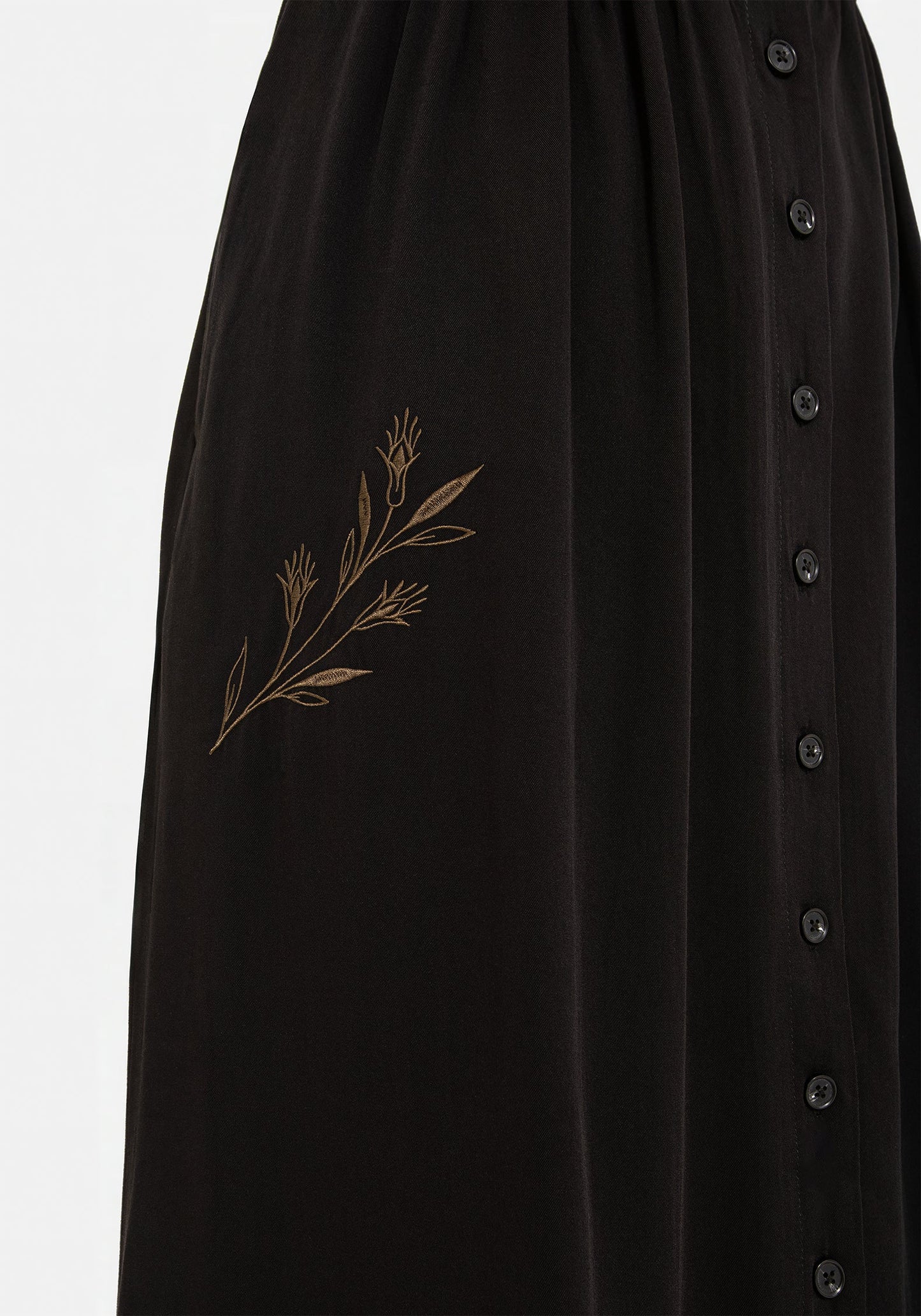 Hester Embroidered Button Up Midi Shirt Dress
