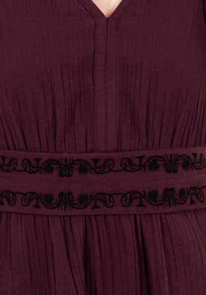 Poultice Embroidered Cotton Mini Dress