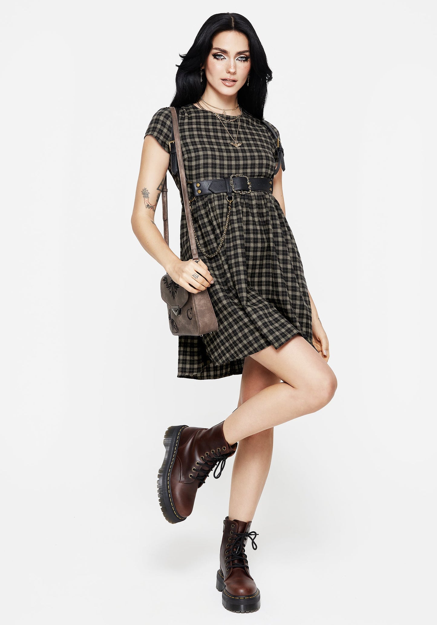 Terra Mini Smock Dress - Olive
