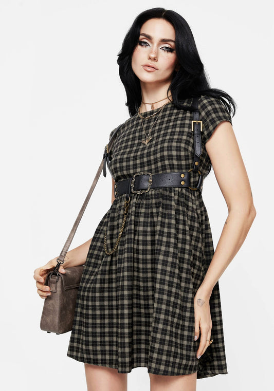 Terra Mini Smock Dress - Olive