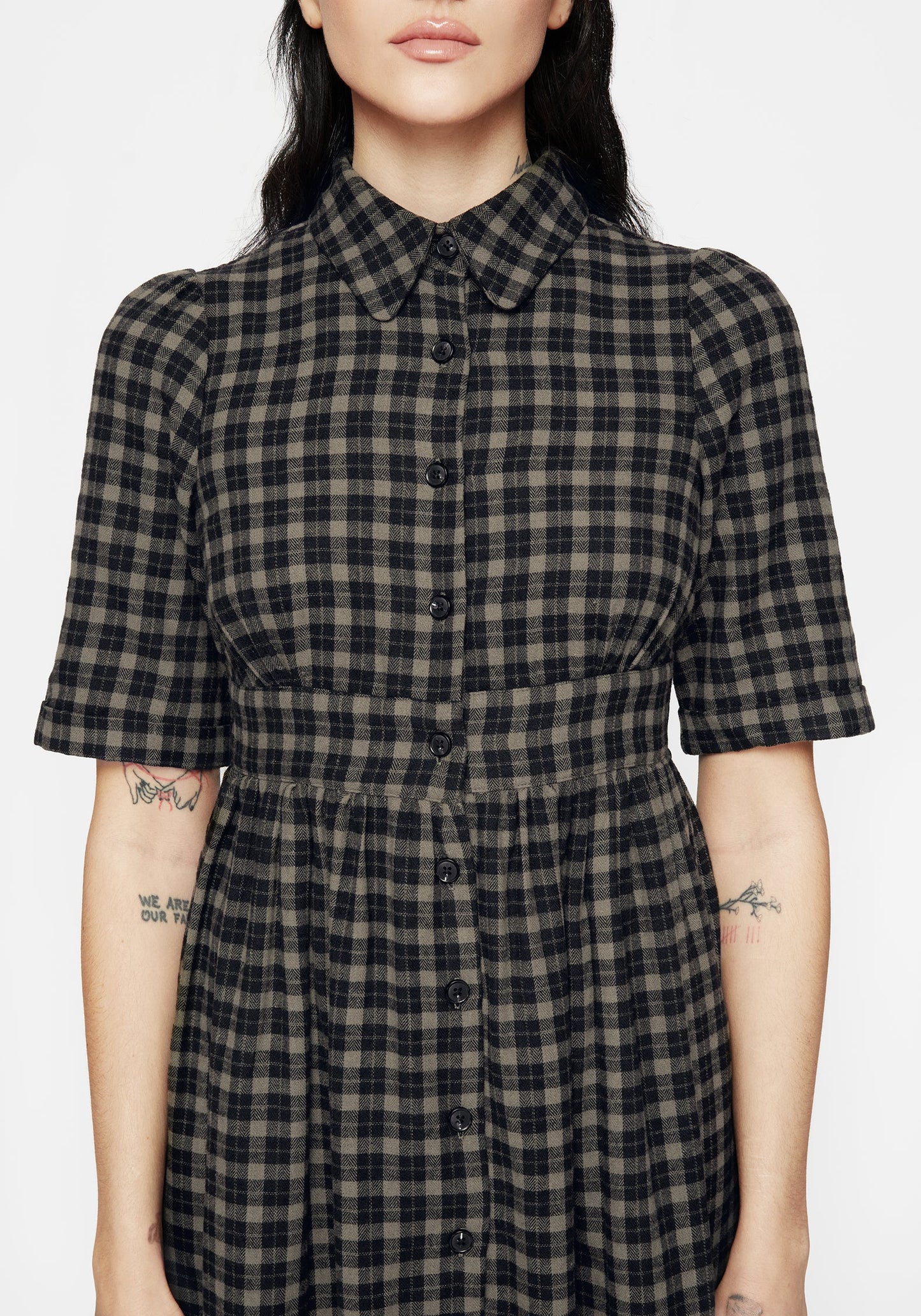 Terra Midi Smock Shirt Dress - Olive