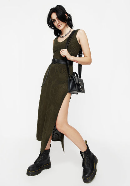 Tulip Jacquard Knit Cami Maxi Dress