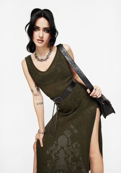 Tulip Jacquard Knit Cami Maxi Dress