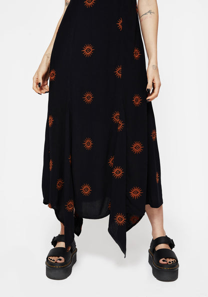 Solstice Embroidered Cami Hanky Hem Midaxi Dress