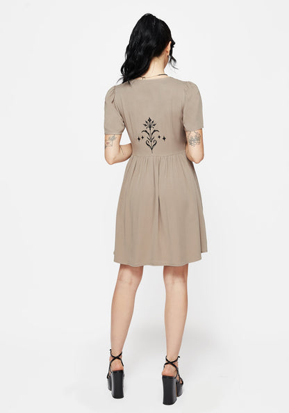 Hester Embroidered Button Up Mini Dress