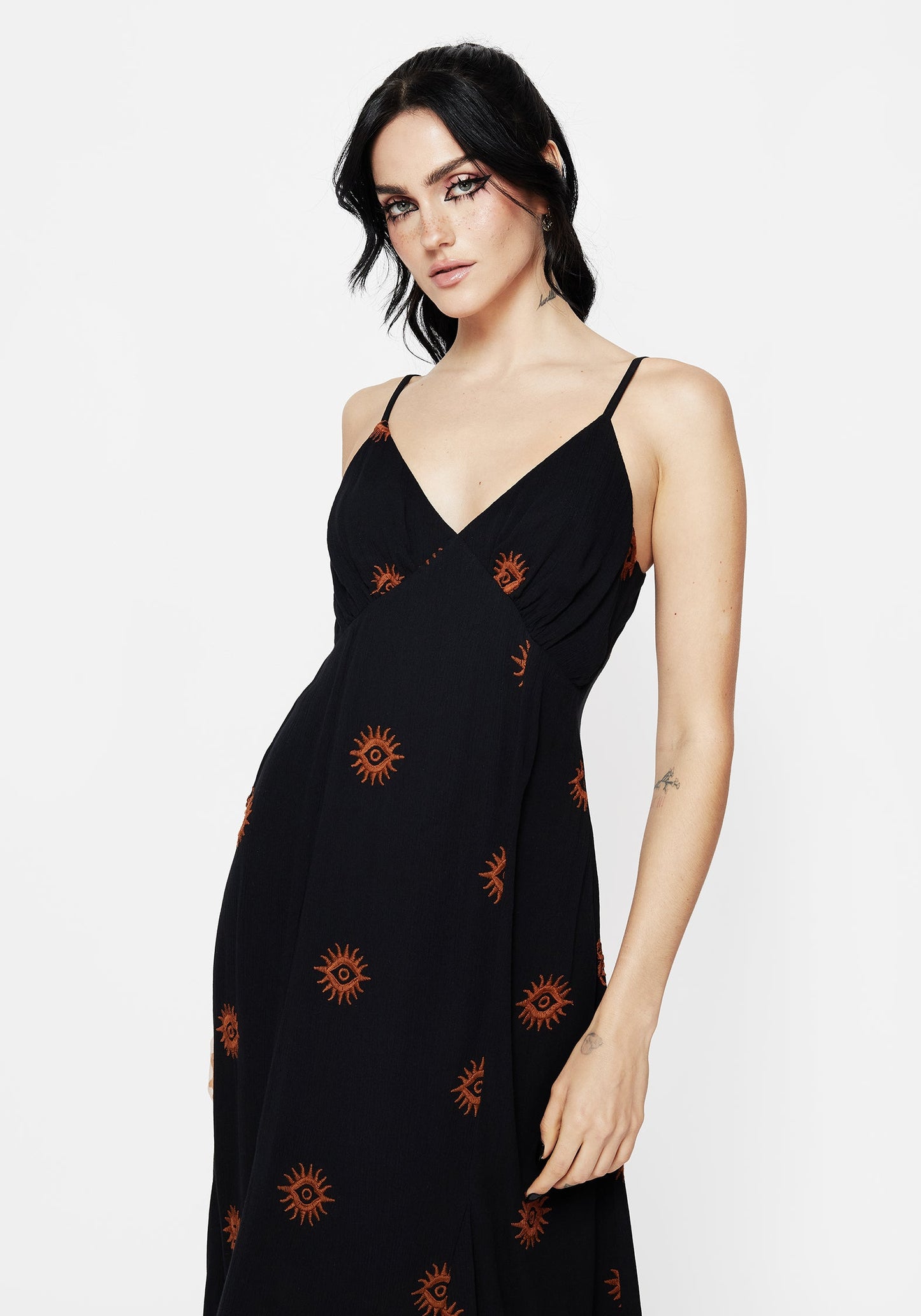 Solstice Embroidered Cami Hanky Hem Midaxi Dress