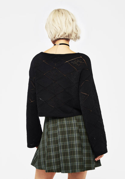 Eliana Celestial Pointelle Knit Crop Jumper