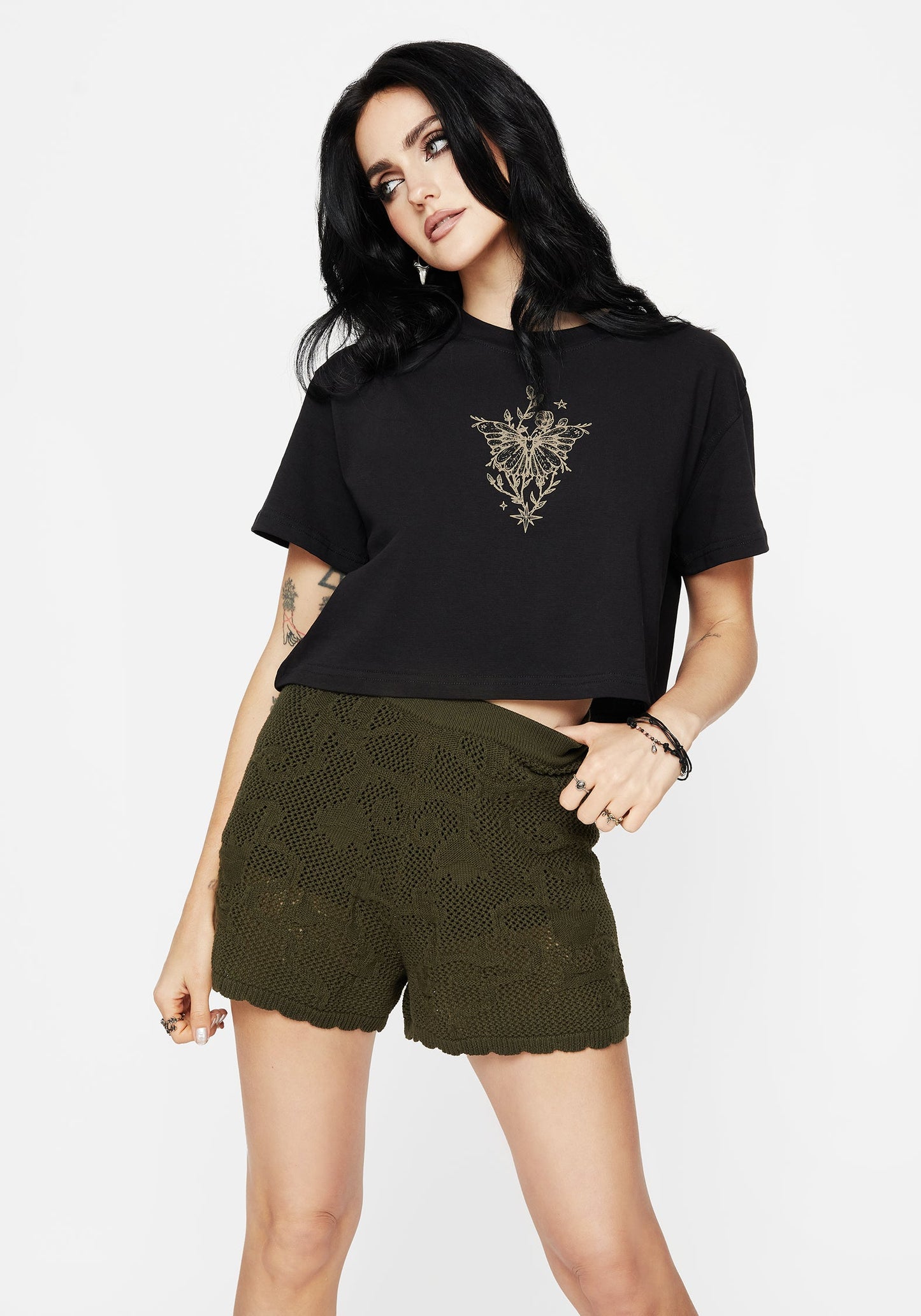 Tulip Jacquard Knit Shorts