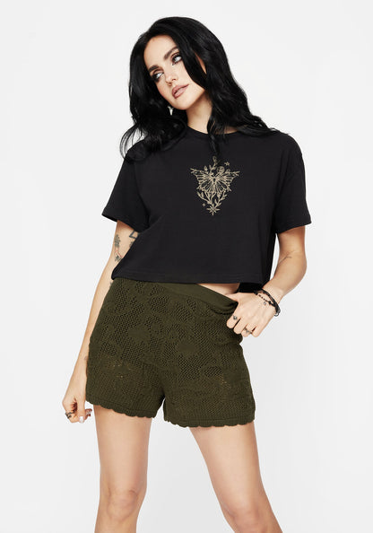 Tulip Jacquard Knit Shorts
