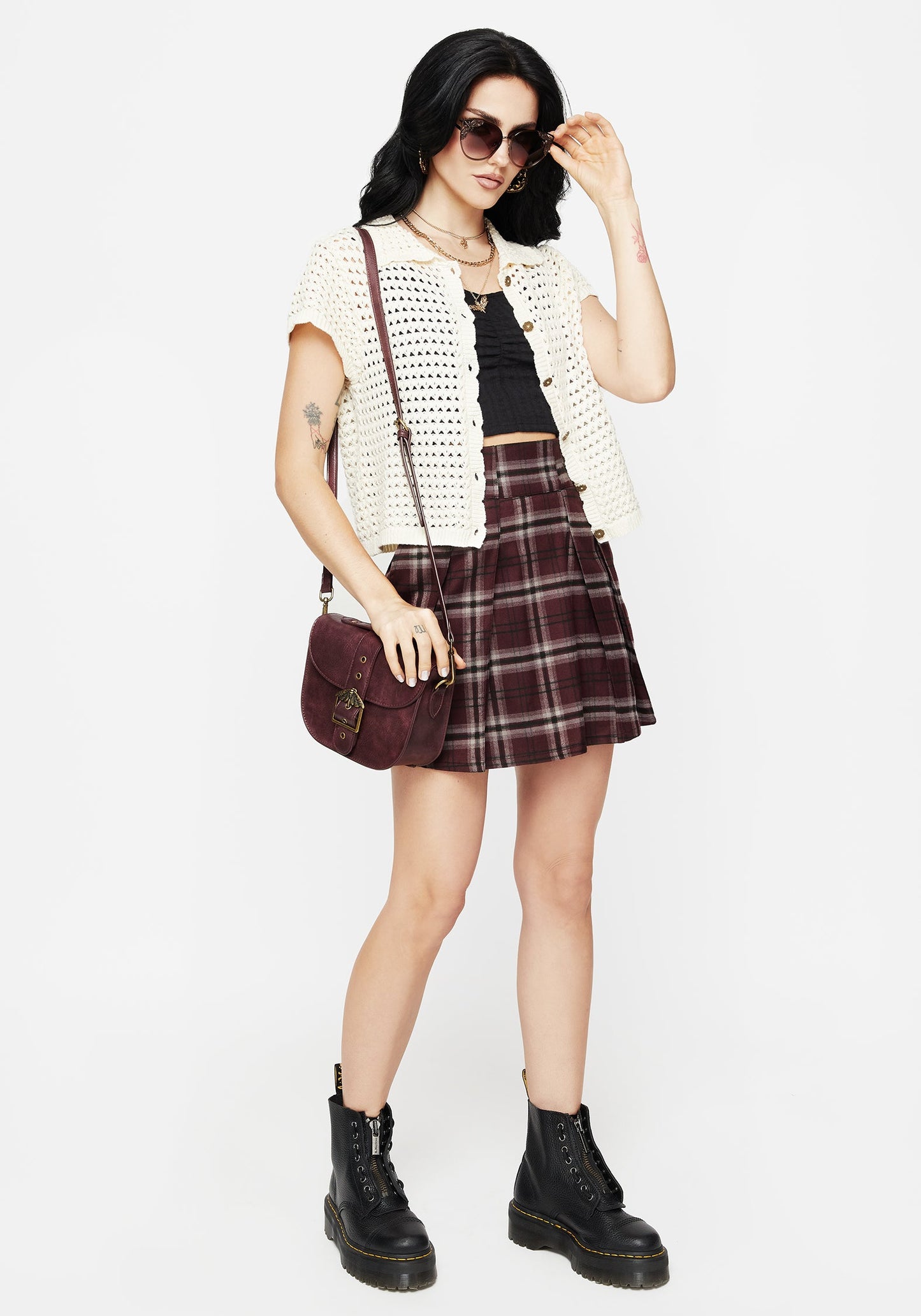 Drifter Pointelle Knit Button Up Top