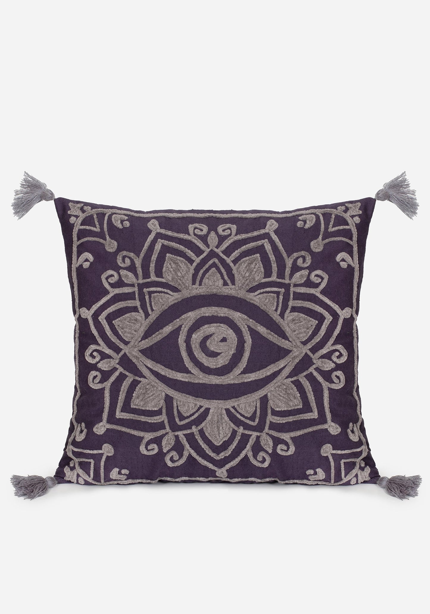 Iris Rope Embroidery Throw Cushion