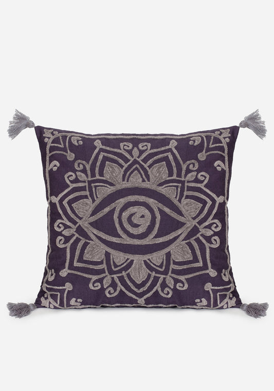 Iris Rope Embroidery Throw Cushion
