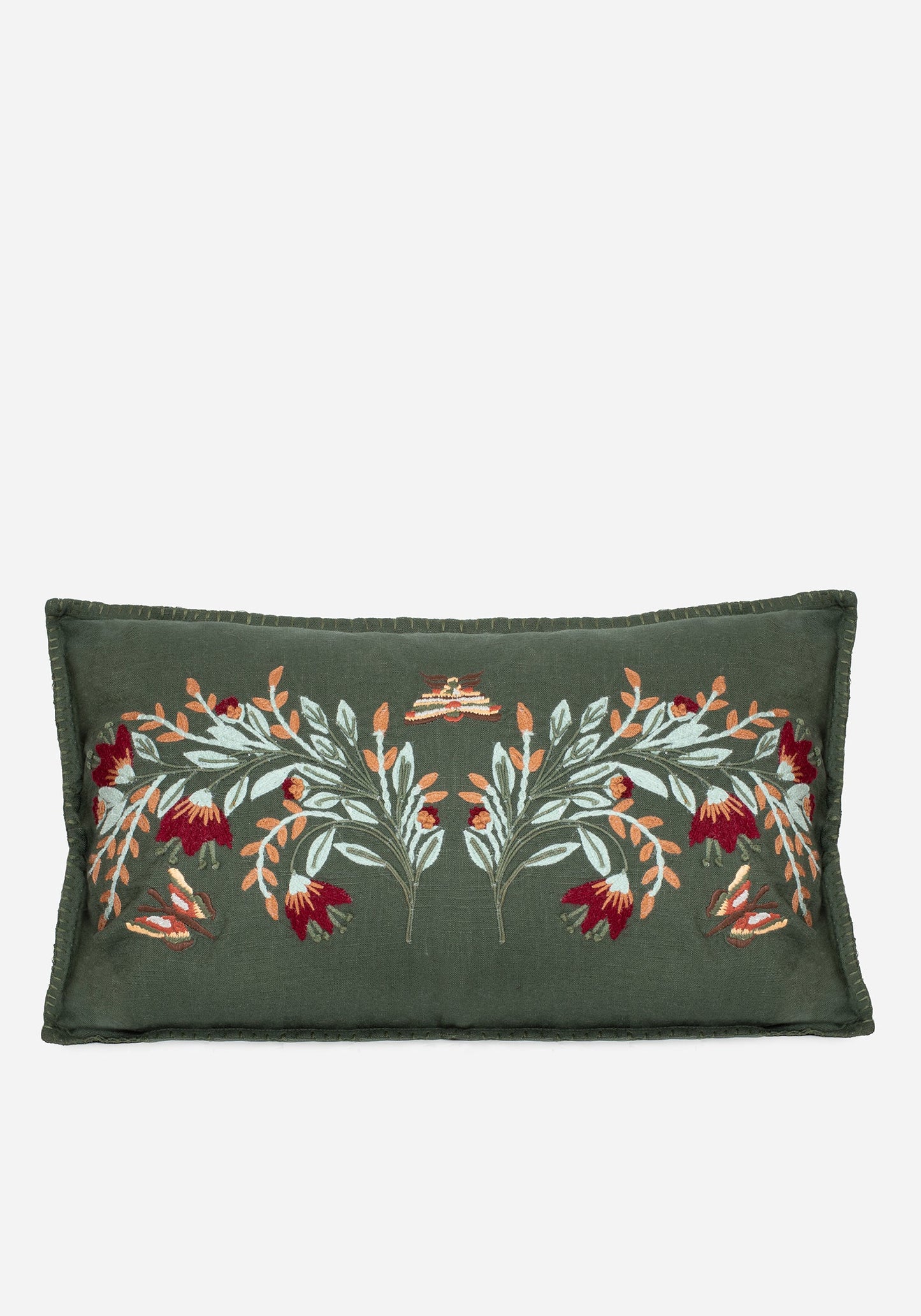 Copia Floral Embroidered Throw Cushion